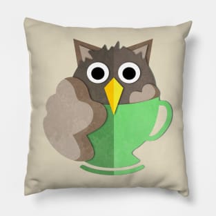 Owl In A Cup Pillow