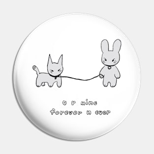 Bunny and Cat Pin