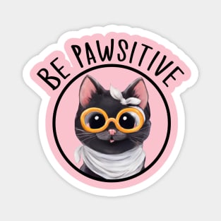 Stay Pawsitive Shirt, Be Pawsitive Shirt, Cat Positivity Shirt, Sarcastic Cat Shirt, cute paw t-shirt, Pawsitive Catitude, Funny Cat Lady Gift, Cat Mom Shirt Gift, Nerd Cat Shirt, Funny Nerdy Cat, Cute Nerd Cat Shirt, Cute Nerd Shirt, Cat Owner Gift Tee Magnet