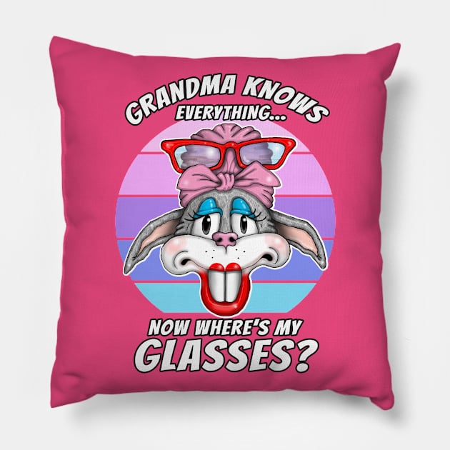 Grandma Knows Everything Funny Grandma Knows Best Mothers Day Pillow by Status71