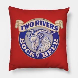 Two Rivers Bock Beer Retro Defunct Breweriana Pillow