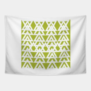 Green and White Graphic Pattern Tapestry