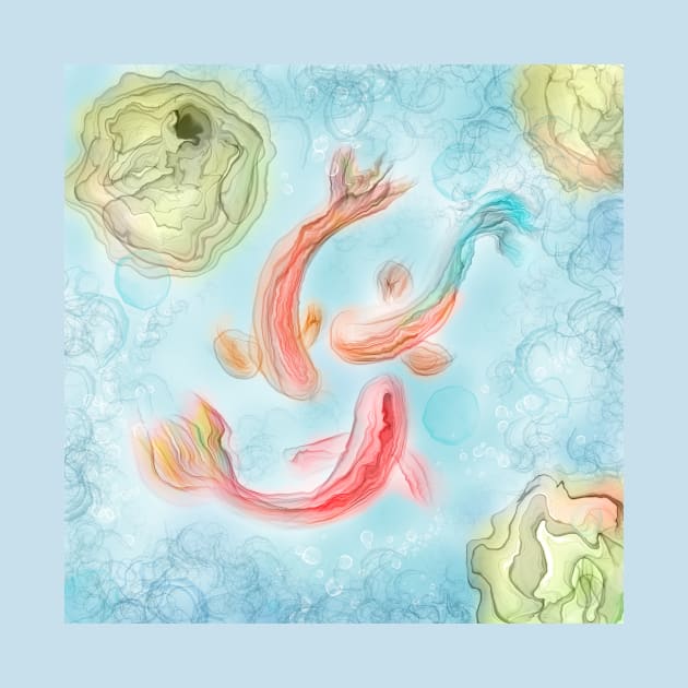 Koi Fish Tranquillity by Katia Galante Art