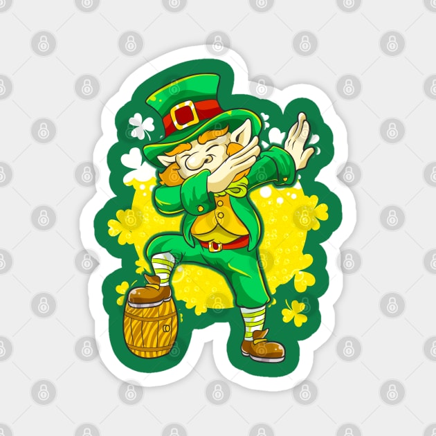 Irish Leprechaun Dabbing On Beer Keg St Patrick's Day Magnet by E