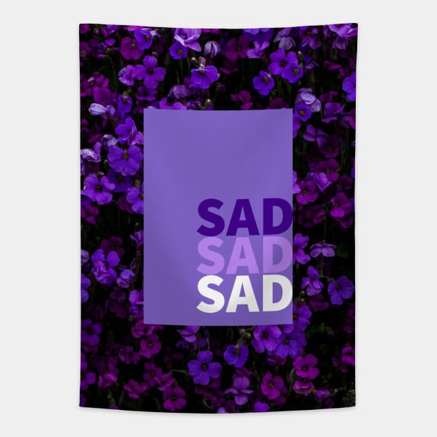 Aesthetic Sad Flowers Collage Tapestry by lowercasev