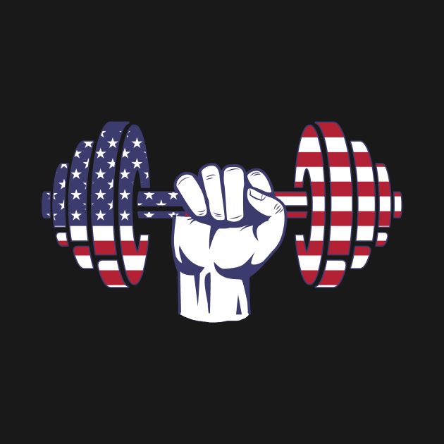 USA flag Dumbbell Bodybuilding by SusanaDesigns