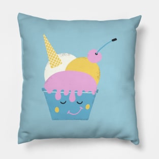 Cute Ice Cream with Cherry Pillow