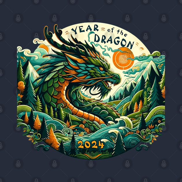 Emerald Dragon Forest Guardian - Lunar New Year 2024 by 2HivelysArt