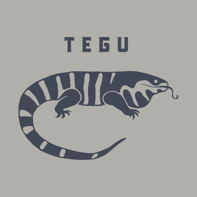 Giant Tegu. A cute lizard for reptile lovers and owners in dark ink by croquis design