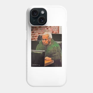 Portrait of Man in Pizzeria Phone Case