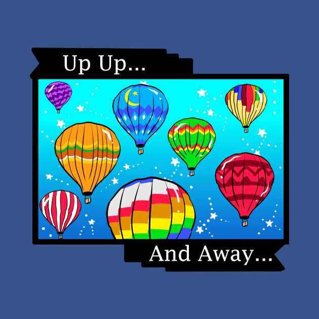 Hot Air Balloon Up Up and Away by MarielaArtShop