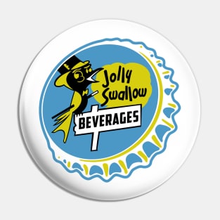 Vintage Jolly Swallow Beverages Soda Bottlecap Pin