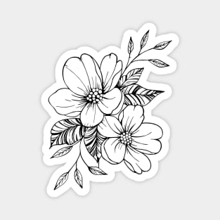 Floral Outline Magnet