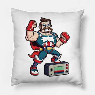 Vintage comic book hero Pillow