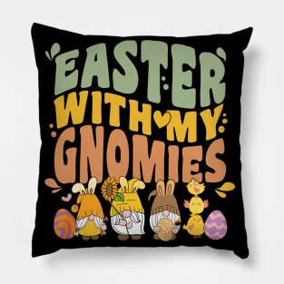 Easter Garden Gnome Egg Hunt Pillow