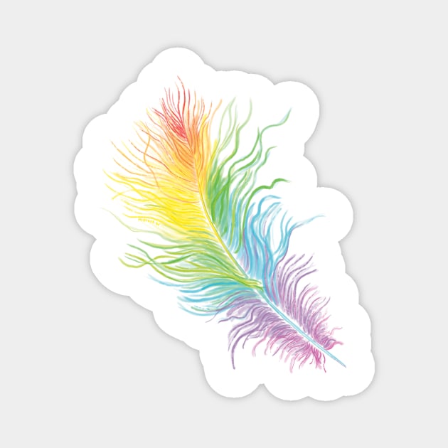 Rainbow Feather Magnet by mernstw