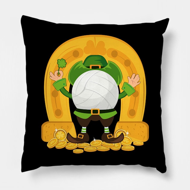 Volleyball Leprechaun Hat Patrick's Day Pillow by NatalitaJK