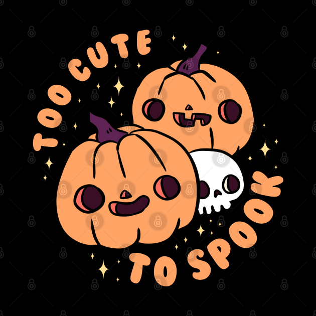 Too cute to spook a fun halloween pumpkin heads with a cute skull by Yarafantasyart