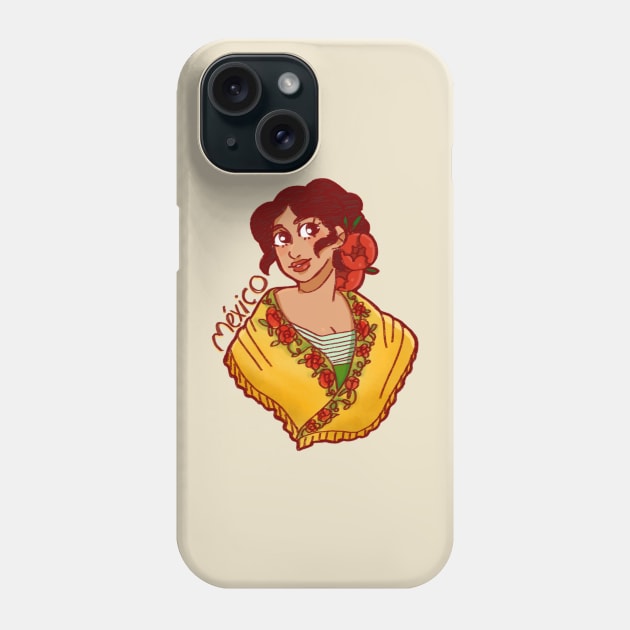 Mexicana con Rebozo Amarillo Phone Case by The.Pretty.Latina