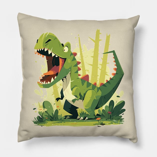 cute dino Pillow by Stephanie Francoeur Art