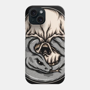 Skull with snake illustration Phone Case