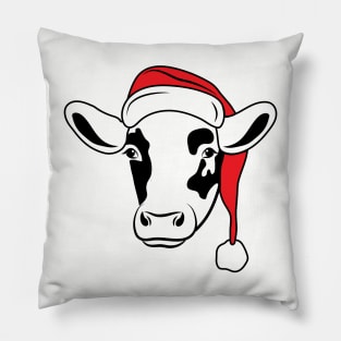 Cow Reindeer Hat Santa Christmas Lights Pillow