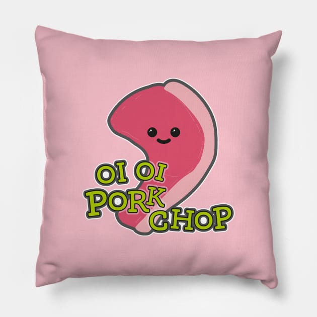 'Oi, Oi, Pork Chop' Pillow by macmonkey