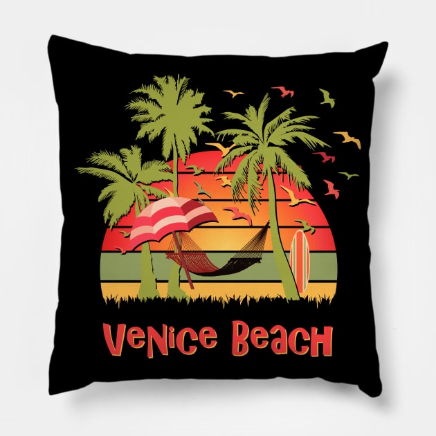 Venice Beach Pillow by Nerd_art