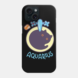 Funny Aquarius Cat Horoscope Tshirt - Astrology and Zodiac Gift Ideas! Phone Case