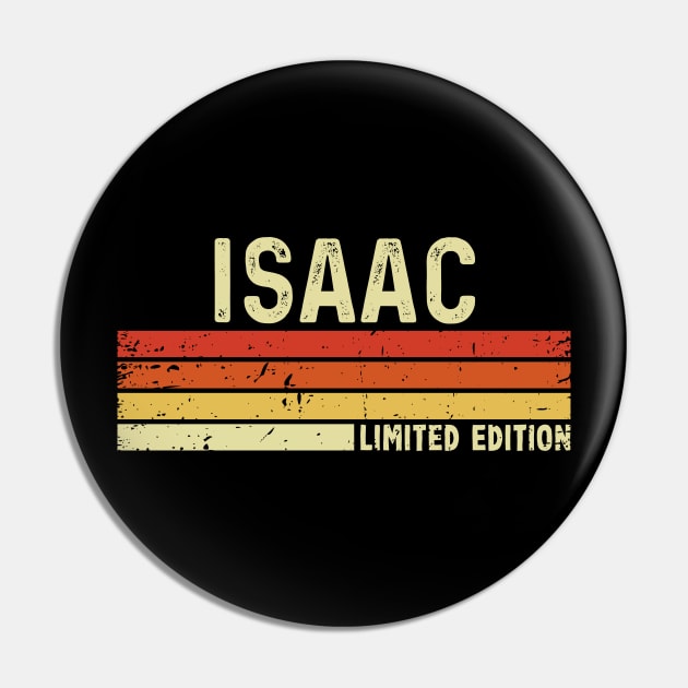 Isaac First Name Vintage Retro Gift For Isaac Pin by CoolDesignsDz