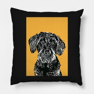 Scraggy Dog Linoprint Pillow