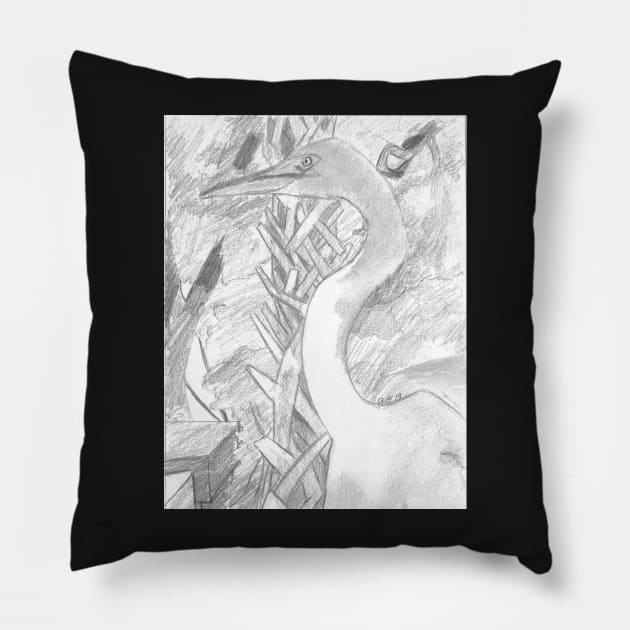 Heron Pillow by Absel123