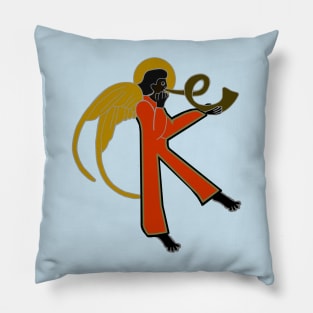 Lt Turquoise Dark Angel Letter K Pillow