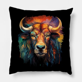 Wildebeest Rainbow Pillow