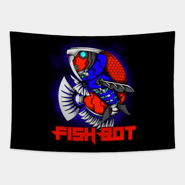 Robotic fish Tapestry by Aryaatmawira Art