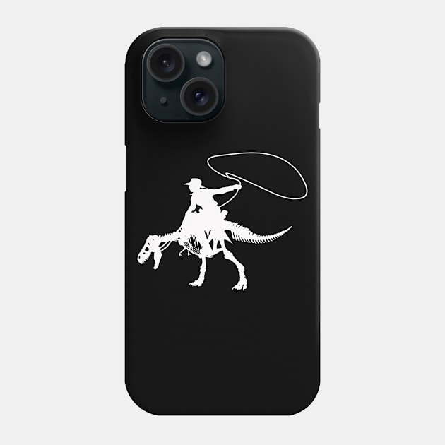 Cowboy and dinosaur raptor fossil Phone Case by Collagedream