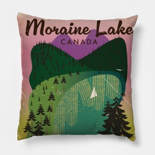 Moraine Lake Canada travel poster Pillow