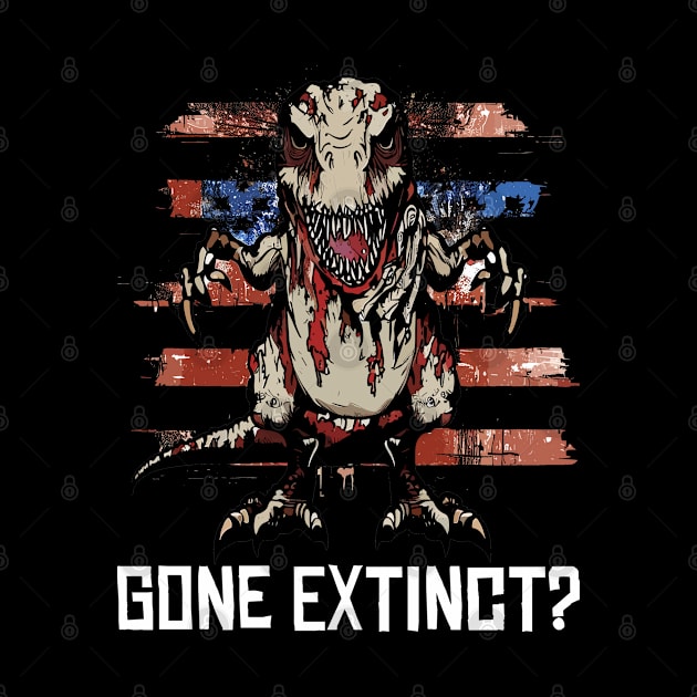 Scary Halloween Zombie T-Rex Dinosaur 4th Usa American Flag July Fourth by Outrageous Flavors