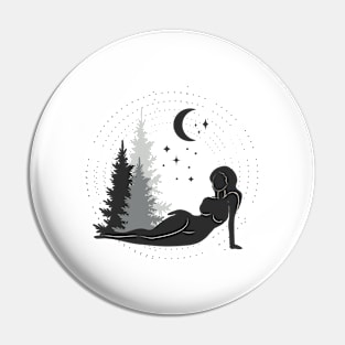 Forest Moon Woman Pin