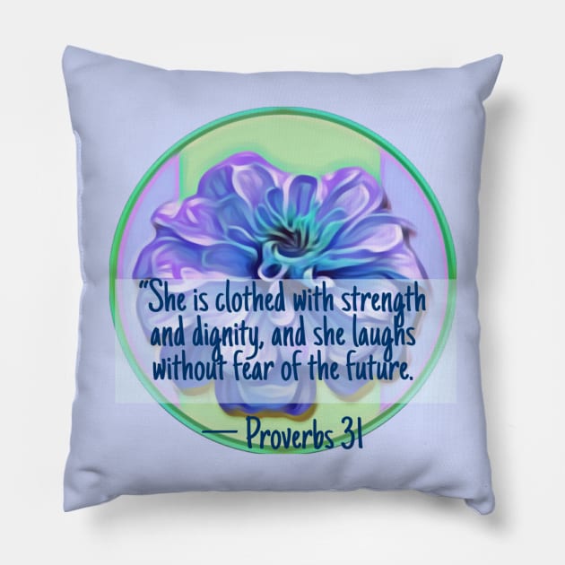 Proverbs 31 Women's Inspirational Scripture Pillow by AlondraHanley