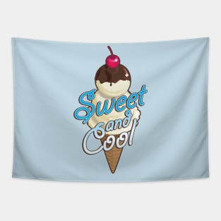 Sweet and cool ice cream cone with light blue Tapestry