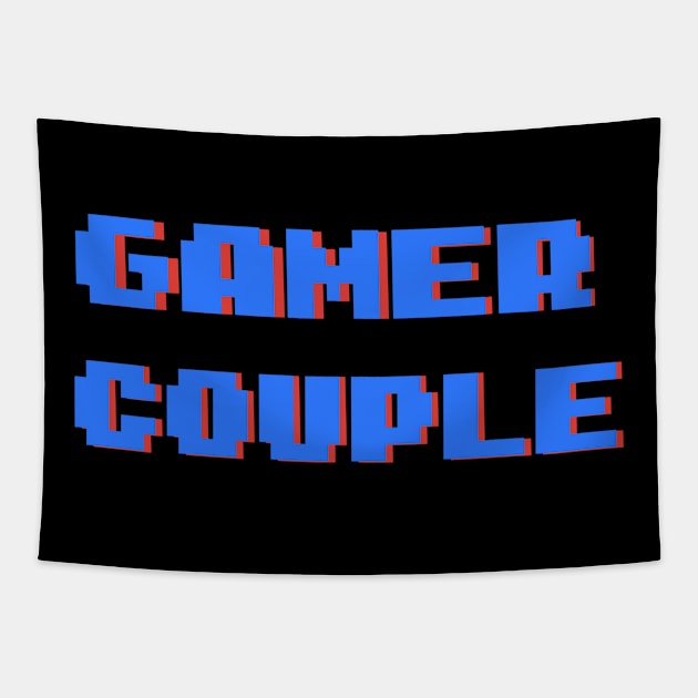 Gamer Couple - Blue/Red Tapestry by The Nerd Couple