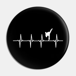 Karate Heartbeat Gift For Karatekas Pin