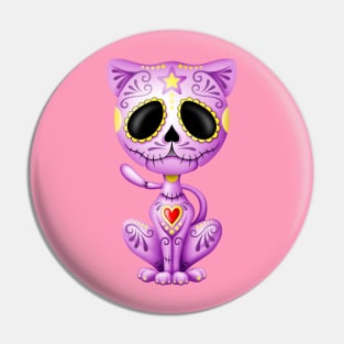 Purple Zombie Sugar Kitten Cat Pin