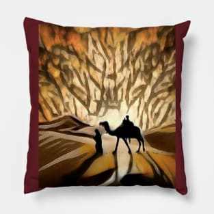 Saharan desert camel (silhouette) Pillow