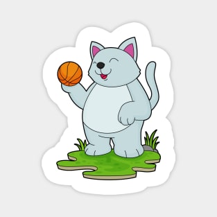 Cat as Basketball player with Basketball Magnet