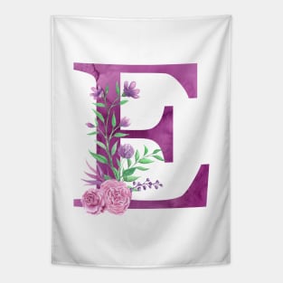 Floral Monogram E Beautiful Rose Bouquet Tapestry