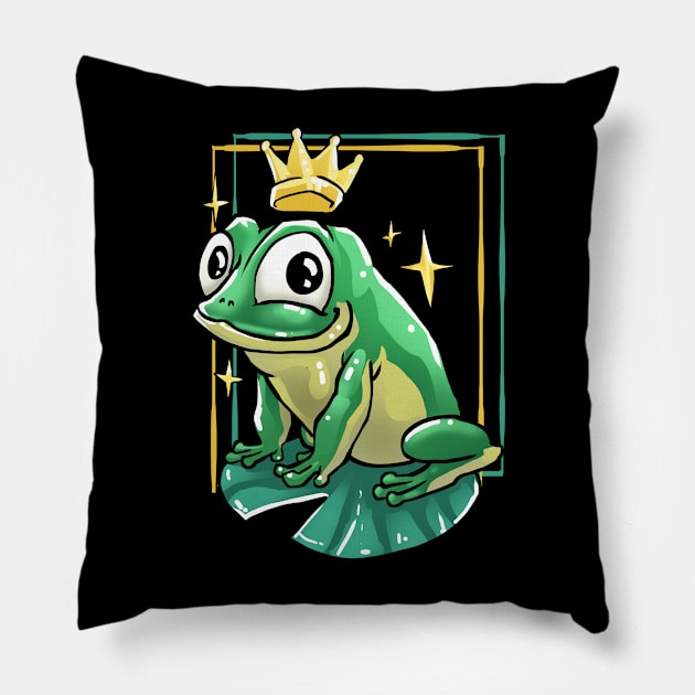frog prince Pillow by Crow Creations