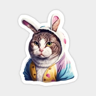 Easter Bunny Cat Magnet