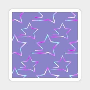 Fast Stars Magenta and Blue on Purple Repeat 5748 Magnet